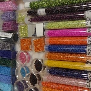 Seed beads and bugle beads